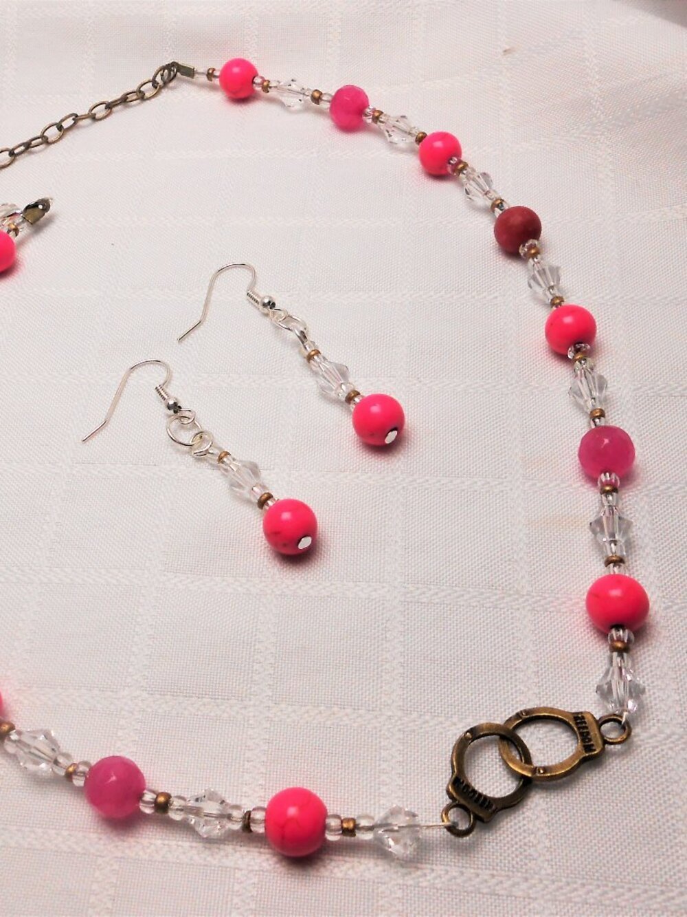 No. 3 Handmade jewelery set with cuff necklace and earrings